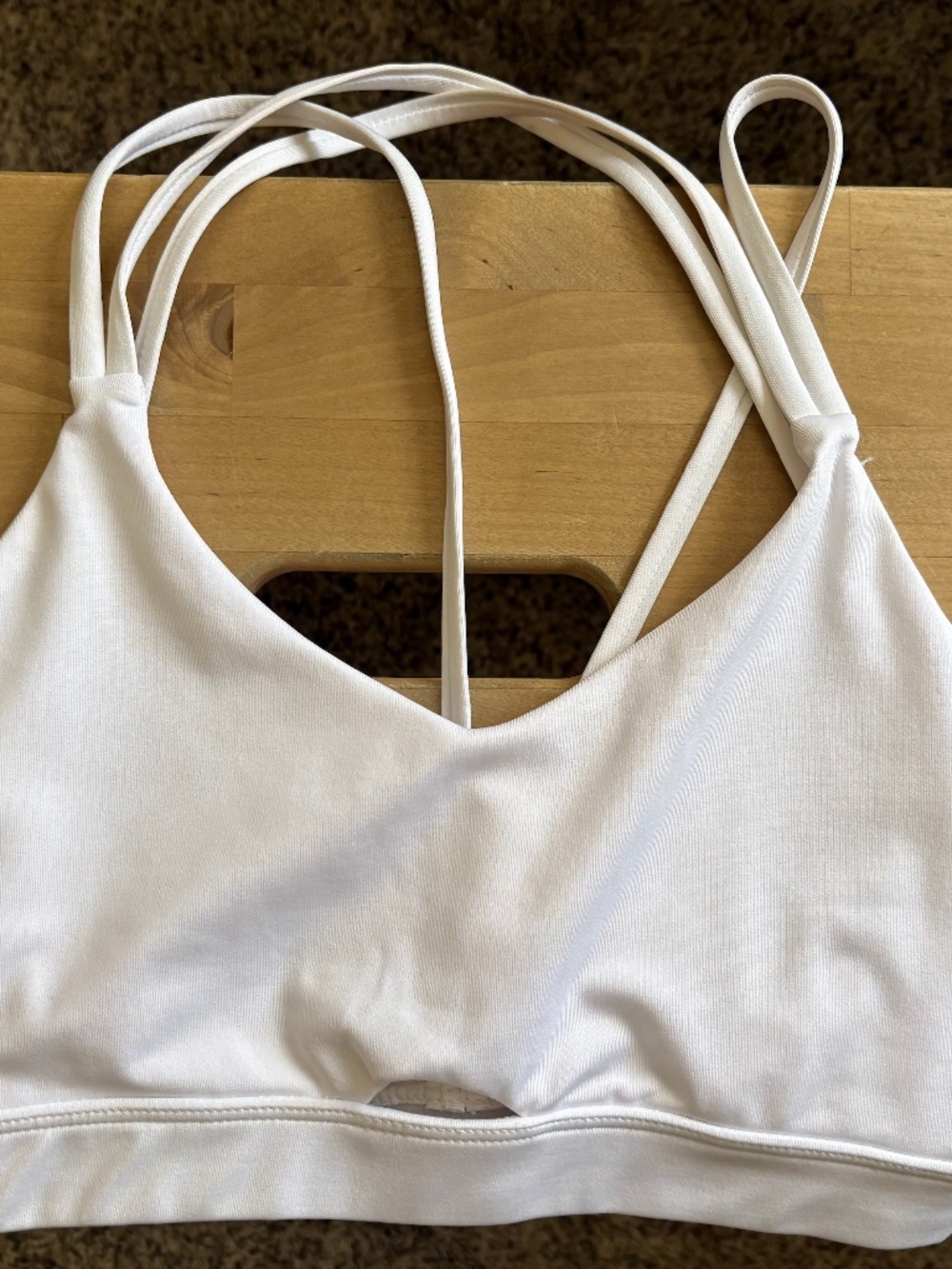 Shein White Strappy Sports Bra Size M (US 6) Activewear